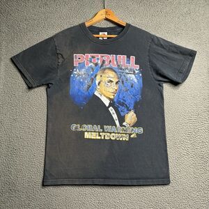 Vintage Pitbull Tour Double Side Medium T Shirt Rap Tee Prince Royce Faded Black